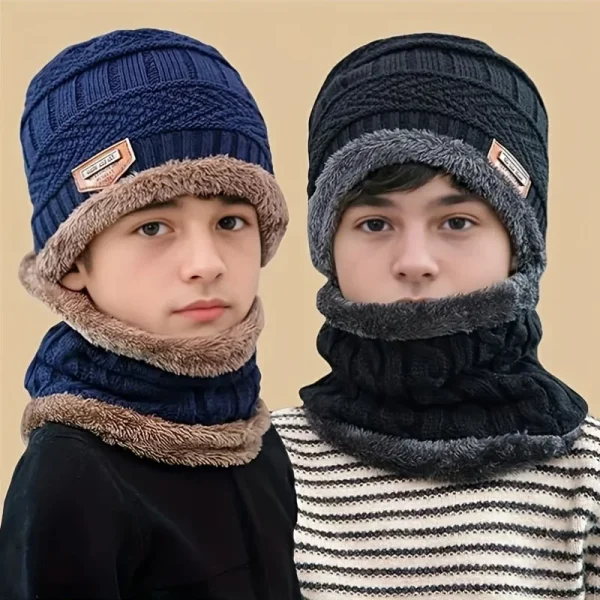 ensemble bonnet et écharpe tricotés pour enfants