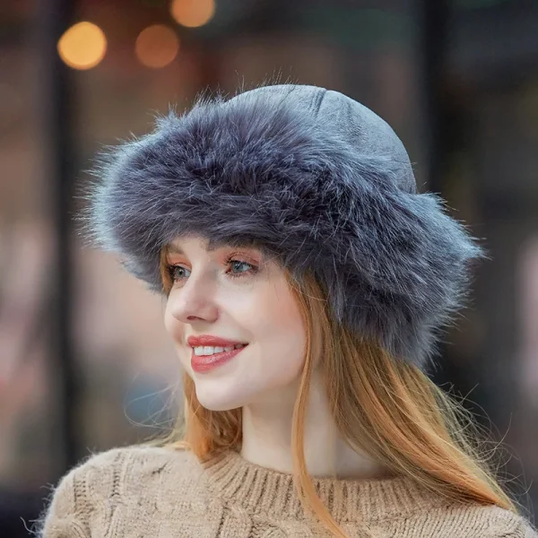 bonnet russe chaud en daim