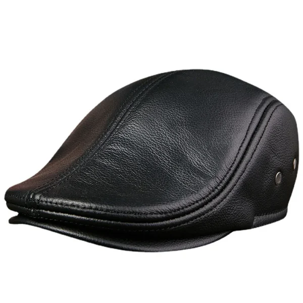 béret cuir véritable avec visière