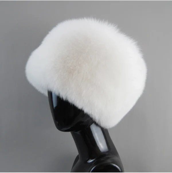 bonnet en fourrure de renard pour femme