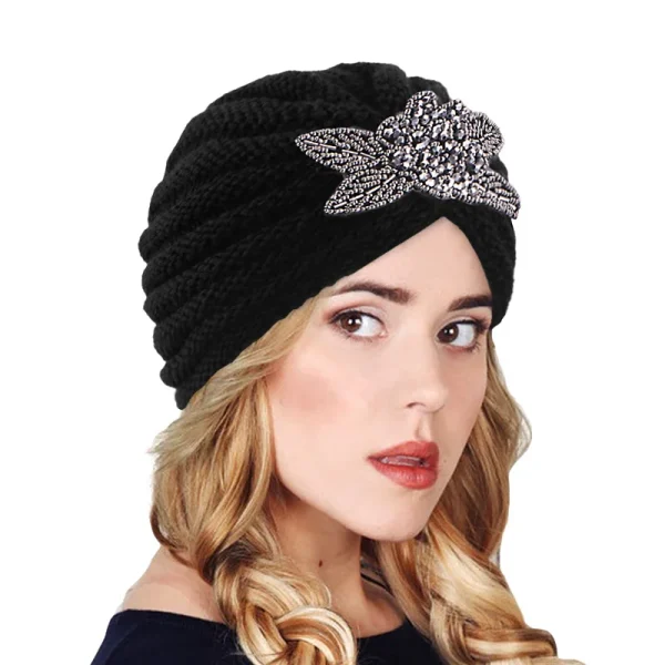 bonnet turban avec fleurs