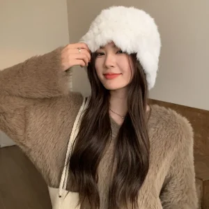 bonnet poils de lapin