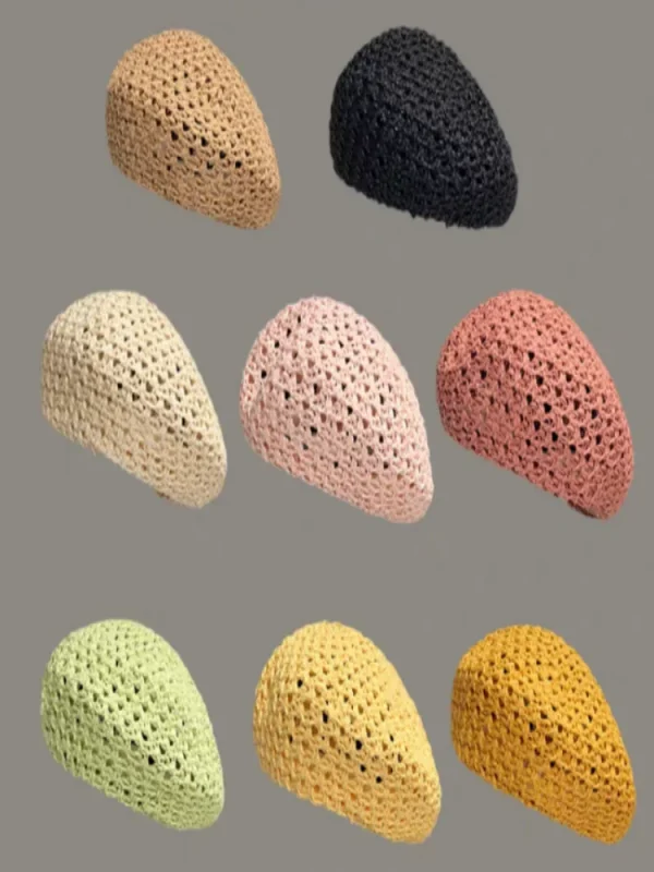 béret bonnet maille dentelle